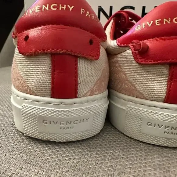 Givenchy Logo Canvas Sneakers Fashion Tennis Shoes Pink Red 37 - Picture 4 of 11